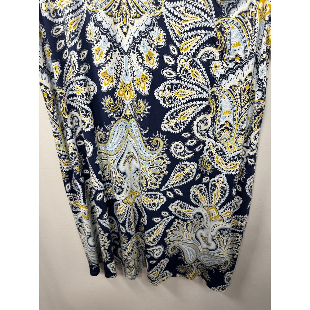 Soma Cool Nights Sleep Dress XXL Blue Paisley Short Sleeve Nightgown - Picture 9 of 11